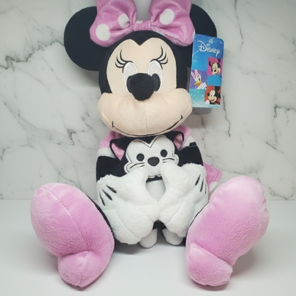 Disney Other - Disney Minnie Mouse Plush - Pink and White